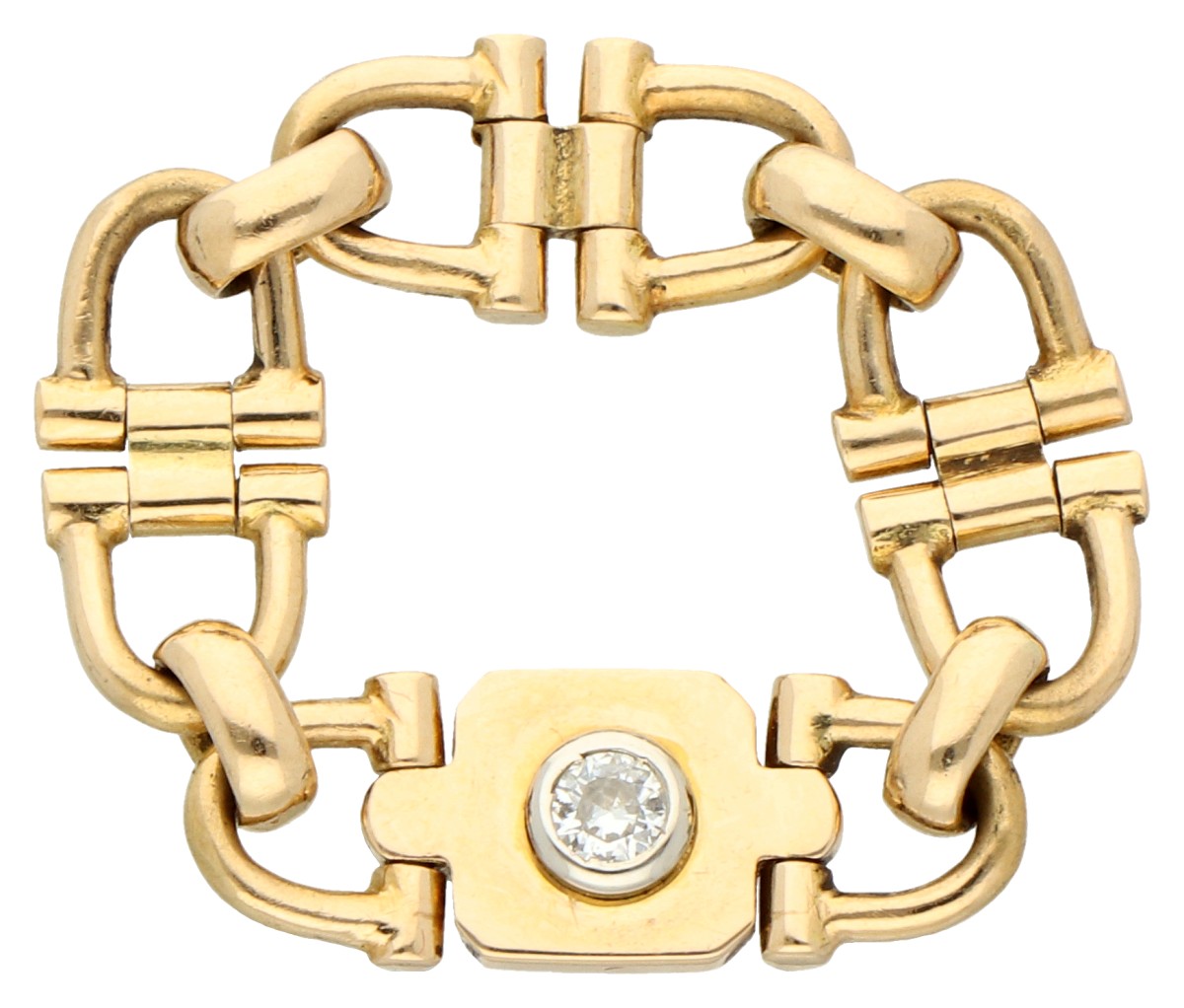 Cartier 18K geelgouden horse bit ring met diamant.