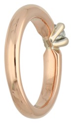 14K Roségouden solitair ring bezet met ca. 0.26 ct. diamant.