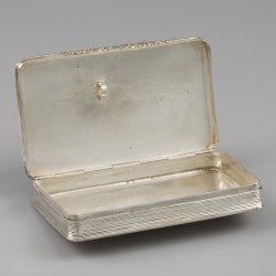 Tabaksdoos, Cornelis van Dam Kooijman, Schoonhoven 1856, zilver.