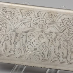 Tabaksdoos, Cornelis van Dam Kooijman, Schoonhoven 1856, zilver.