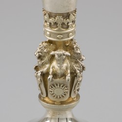 "King`s College Chapel" goblet / bokaal, Hector Miller, Londen 1984, zilver.