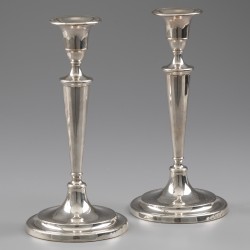 'Georgian silver' kandelaars (4), John Parsons & Co (1783-1793), Sheffield 1790, zilver.