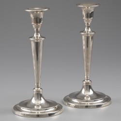 'Georgian silver' kandelaars (4), John Parsons & Co (1783-1793), Sheffield 1790, zilver.