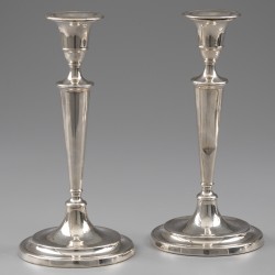 'Georgian silver' kandelaars (4), John Parsons & Co (1783-1793), Sheffield 1790, zilver.