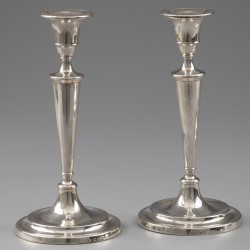 'Georgian silver' kandelaars (4), John Parsons & Co (1783-1793), Sheffield 1790, zilver.