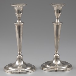 'Georgian silver' kandelaars (4), John Parsons & Co (1783-1793), Sheffield 1790, zilver.