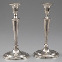 'Georgian silver' kandelaars (4), John Parsons & Co (1783-1793), Sheffield 1790, zilver.