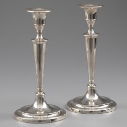 'Georgian silver' kandelaars (4), John Parsons & Co (1783-1793), Sheffield 1790, zilver.