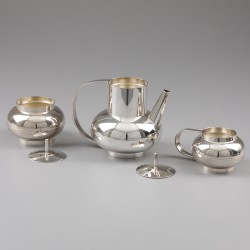 Christofle koffieservies (4), model Ceylan (ontwerper Lino Sabattini), Parijs ca. 1960, verzilverd.