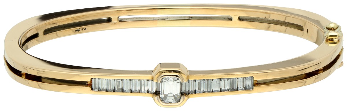 18K Geelgouden armband bezet met diamanten van ca. 1.22ct tcw.