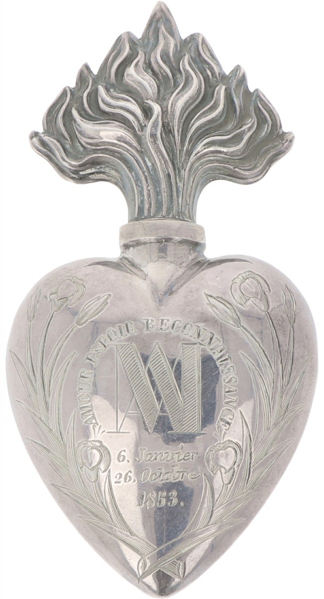Parfumflacon zilver.