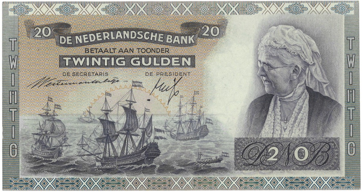 Nederland. 20 Gulden. Bankbiljet. Type 1941. - Nagenoeg UNC.