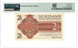 Suriname. 2,5 Gulden. Banknote. Type 1967. Type Suriname. - PMG 63EPQ