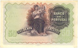 Portugal. 50 centavos. Banknote. Type 1918. - About UNC.