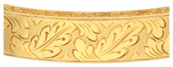 18K Geelgouden gegraveerde bangle armband