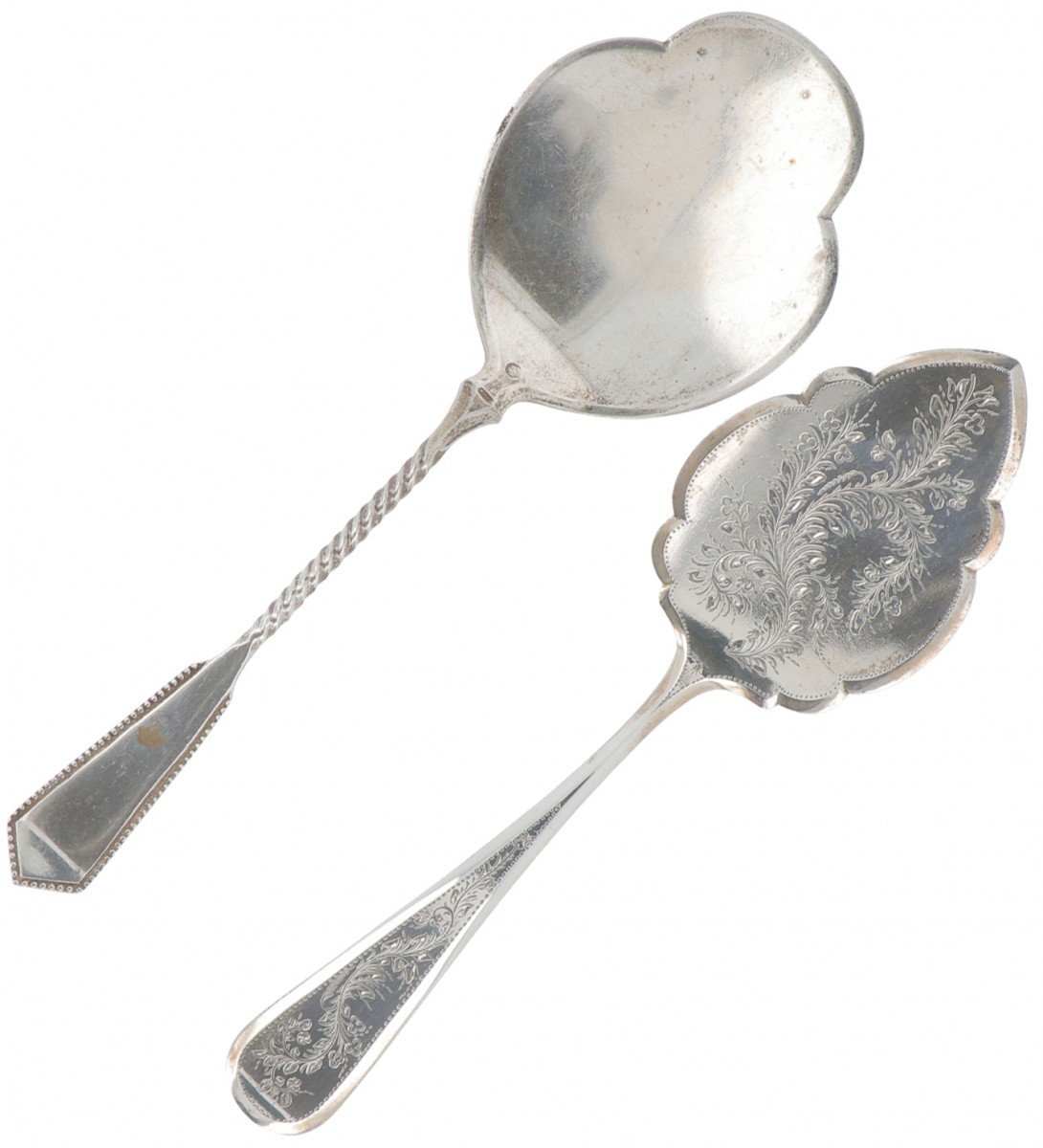 (2) delig lot scheplepels zilver.