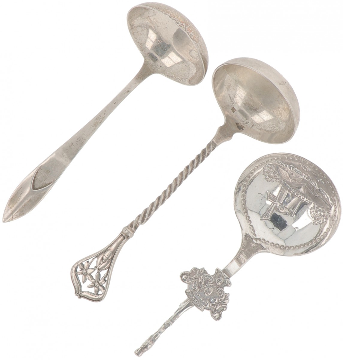 (3) delig lot roomlepels zilver.