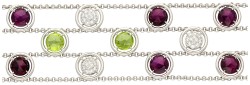 Chopard 18K witgouden drie-rijige armband met peridot, rhodoliet en diamant