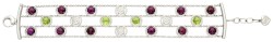 Chopard 18K witgouden drie-rijige armband met peridot, rhodoliet en diamant