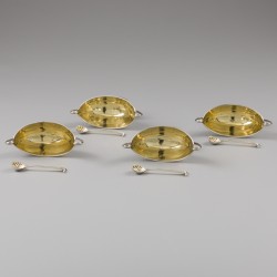 'Georgian silver' zoutkelders (4), Henry Chawner, Londen 1789, zilver.