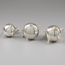 Koffieservies (3), Hendrik Poelman, 's-Gravenhage 1931, zilver.