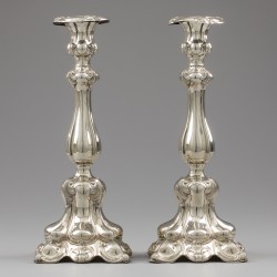 Rococo kandelaars (2), Hugo Böhm, Schwäbisch Gmünd ca. 1890, zilver.