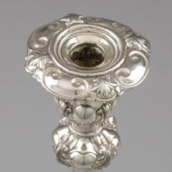 Rococo kandelaars (2), Hugo Böhm, Schwäbisch Gmünd ca. 1890, zilver.