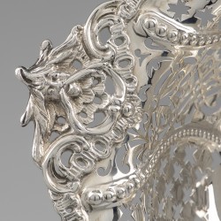 Pronkmand / fruitmand, Russells Ltd, Londen 1912, zilver.