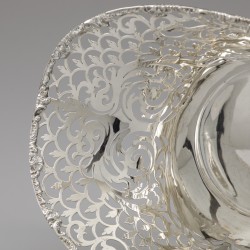 Pronkmand / bloemenmand, Josiah Williams & Co, Londen 1907, zilver.