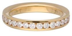 18K Geelgouden alliance ring bezet met ca. 1.24 ct. diamant.