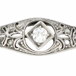 Witgouden Art Deco-stijl armband bezet met diamant - 18 kt.