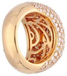 Artur Scholl 18K roségouden dome ring met oranje-gele diamant bezet met ca. 7.10 ct. diamant.