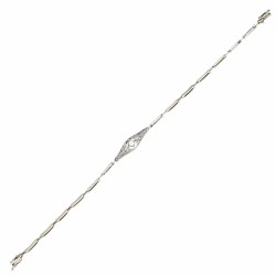 Witgouden Art Deco-stijl armband bezet met diamant - 18 kt.