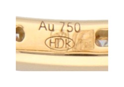 18K Geelgouden alliance ring bezet met ca. 0.55 ct. diamant.