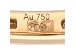 18K Geelgouden alliance ring bezet met ca. 0.55 ct. diamant.