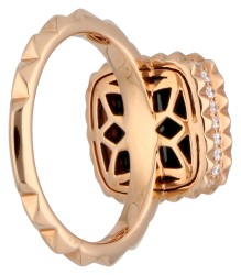 18K Roségouden design ring bezet met 'pain du sucre' malachiet en diamant.