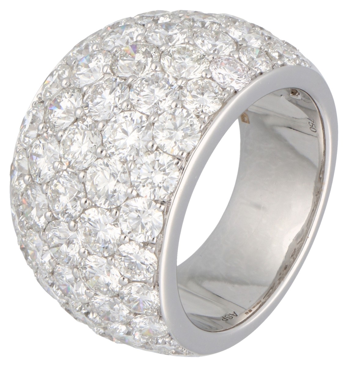 18K Witgouden ring bezet met ca. 6.68 ct. diamant.