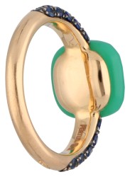 Pomellato 18K roségouden Capri ring met chrysophrase en saffier