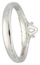 18K Witgouden solitair ring bezet met ca. 0.59 ct. diamanten.