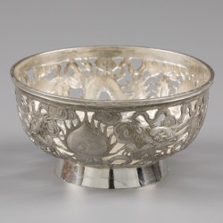 Kwong Man Shing 鄺萬盛, (Chinese Export Silver) Rijstkommen (12) Hong Kong, Canton ca. 1890-1900, zilver.