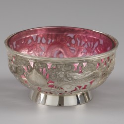 Kwong Man Shing 鄺萬盛, (Chinese Export Silver) Rijstkommen (12) Hong Kong, Canton ca. 1890-1900, zilver.