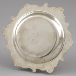 Flessenbak / wijnfles-onderzetter, Jean Perrouilh, Bordeaux 1738-1739 zilver.