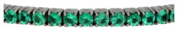 18K Grijsgouden tennis armband bezet met ca. 3.94 ct. smaragd.