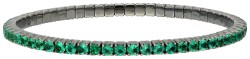 18K Grijsgouden tennis armband bezet met ca. 3.94 ct. smaragd.