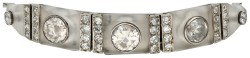 Witgouden Art Deco armband met bergkristal en ca. 3.87 ct. diamant