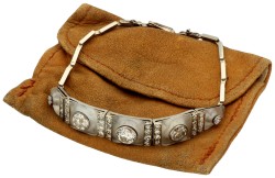 Witgouden Art Deco armband met bergkristal en ca. 3.87 ct. diamant