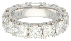 18K Witgouden alliance ring bezet met ca. 5.75 ct. diamanten.