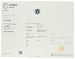 IGI- Gecertificeerde 14K geelgouden entourage ring bezet met ca. 1.80 ct. saffier en 1.00 ct. oud slijpsel diamant