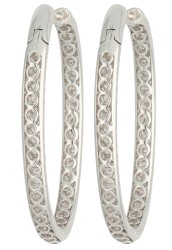 Artur Scholl 18K witgouden creolen bezet met ca. 6.12 ct. diamant.
