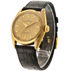 Rolex Oyster Perpetual 34 18K. 'Honeycomb Dial' 6084 - Heren horloge - ca. 1950.